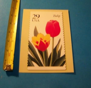 Postal Jumbo Flor de Tulipán De Colección 1999 Con Arte de Estampillas de EE. UU. - Imagen 1 de 2