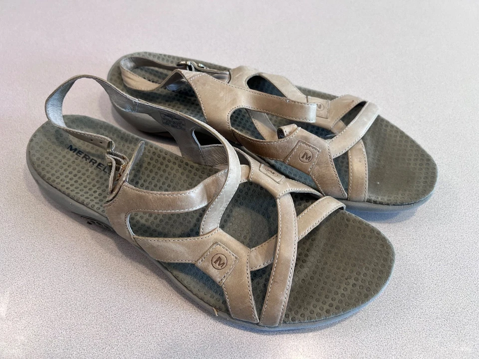 Sandalias de cuero para mujer MERRELL talla 11 "Agave Tan" Foto 1 de 2