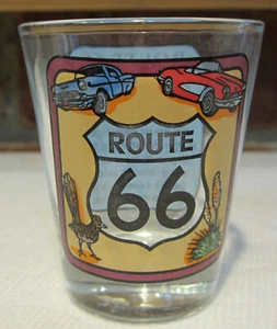 Vintage Route 66 New Mexico Schnapsglas mit Original Preisschild mehrfarbige Autos - Bild 1 von 8