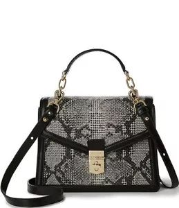 Brahmin Spark Collection Black Small Hallie Satchel Bag - Picture 1 of 5