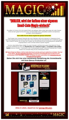 Listenaufbau MAGIC Generator - kompl. Webprojekt mit WP-Giveaways – Reseller - Bild 1 von 2