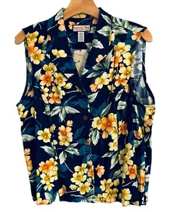 Jamaica Bay Blouse Size PXL Rayon Blue Multi Floral Women Blouse - Picture 1 of 12