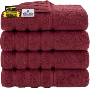 Luxury 4 Piece Bath Towel Set, 100% Cotton Turkish Bath Towels for Bathroom 27X5 - Picture 1 of 9