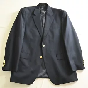 Chaps Ralph Lauren 40R Navy Blue Gold Button Wool Blazer Jacket Sport Coat - Picture 1 of 12
