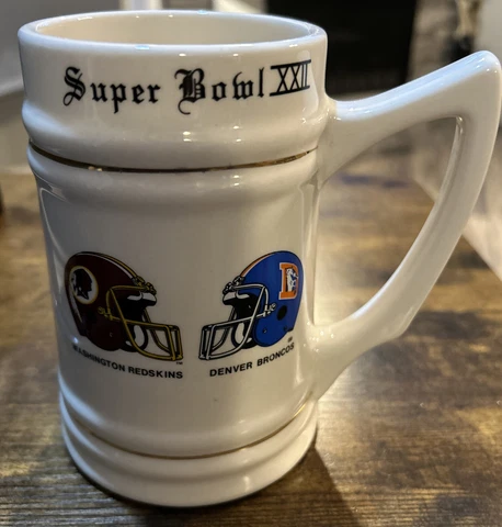 Vintage Washington Redskins Vs Denver Broncos Stein  Super Bowl  XXII Cover