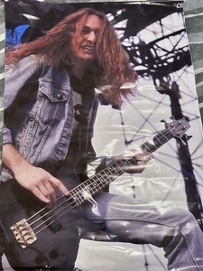 Amazing! Giant Cliff Burton Metallica Vinyl Flag Poster Vintage 1980’s 27”x38” - Picture 1 of 5