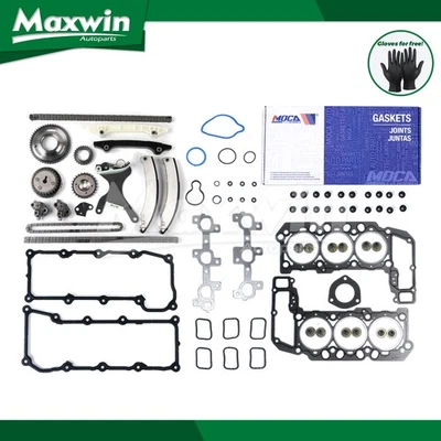 Head Gasket Set Timing Chain Kit Fit 02-03 Dodge Ram 1500 Jeep Liberty 3.7L JETC - Image 1 of 4