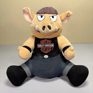 VTG 1993 Harley-Davidson Plush Pig - Stuffed Animal Hog - JUMBO - 22" - Picture 1 of 6