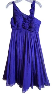 Maggy London 100% Seide Neckholder Kleid Gr. 4 Lila Party Hochzeit Cocktail Y2K Retro - Bild 1 von 15