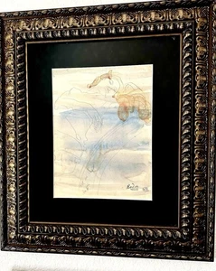 Auguste Rodin (2day Clearance) ‘Lady Resting ’ WATERCOLOR/PENCIL, From Set RARE - Picture 1 of 5
