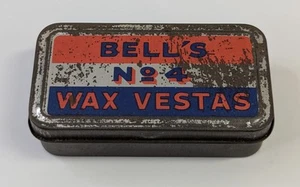 Vintage Bell’s Wax Vestas No. 4 Empty Tin Matchbox - Picture 1 of 9