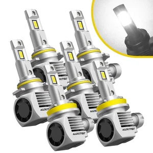 Combo White High Low Beam 9005 9006 H11 H8 H9 LED Headlight + Fog Light Bulbs 6X - Picture 1 of 14