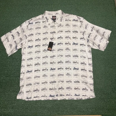 NUEVA Camisa Harley Davidson Tori Richard 100% Seda Nueva Con Etiquetas Manga Corta AOP Para Hombres 2XL Foto 1 de 4