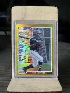 2020 Bowman Heritage Chrome Prospects Gold Refractor /50 Xavier Edwards #92CP-XE - Picture 1 of 3
