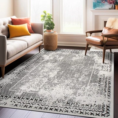 Alfombras de área Rugshop alfombras bohemias con borde envejecido alfombras para comedor 8x10 Foto 1 de 2