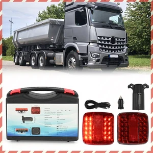 1Pair 7Pin LED Magnetic Wireless Trailer Tail Light For Trailer-Truck Automotive - Foto 1 di 14