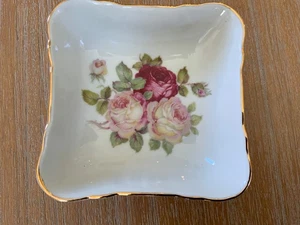 bavaria Schuma antique rose square trinket dish square pickle candy bowl Germany - Picture 1 of 5