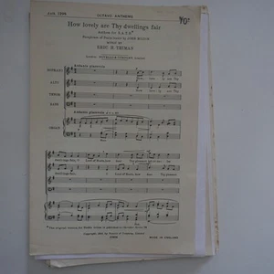 choral / vocal score HOW LOVELY ARE THY DWELLINGS FAIR Eric H Thiman - Picture 1 of 1