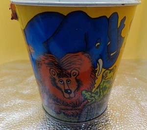 Chein Co Animals Jungle theme sand bucket pail metal vintage - Picture 1 of 8