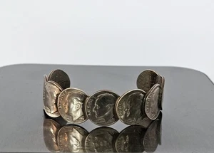 Bracciale Vintage Hippie Coin Dime 1967-1974 Monete. Da collezione. - Foto 1 di 13