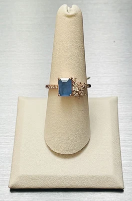 Bomb вечеринки кольцо размер 8 «Постоянно в страхе» океан синий кварц на розовое золото, новый - Изображение 1 из 4