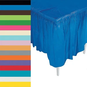 Falda de mesa de plástico 29" x 14' rectangular fiesta - Imagen 1 de 22