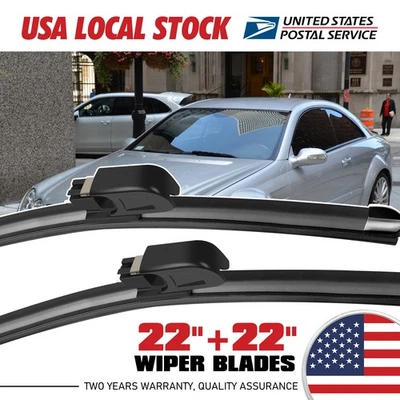FOR Mercedes-Benz CLK55 AMG CLK63 AMG 03-08 Front Windshield Wiper Blade 22"&22" - Imagem 1 de 4