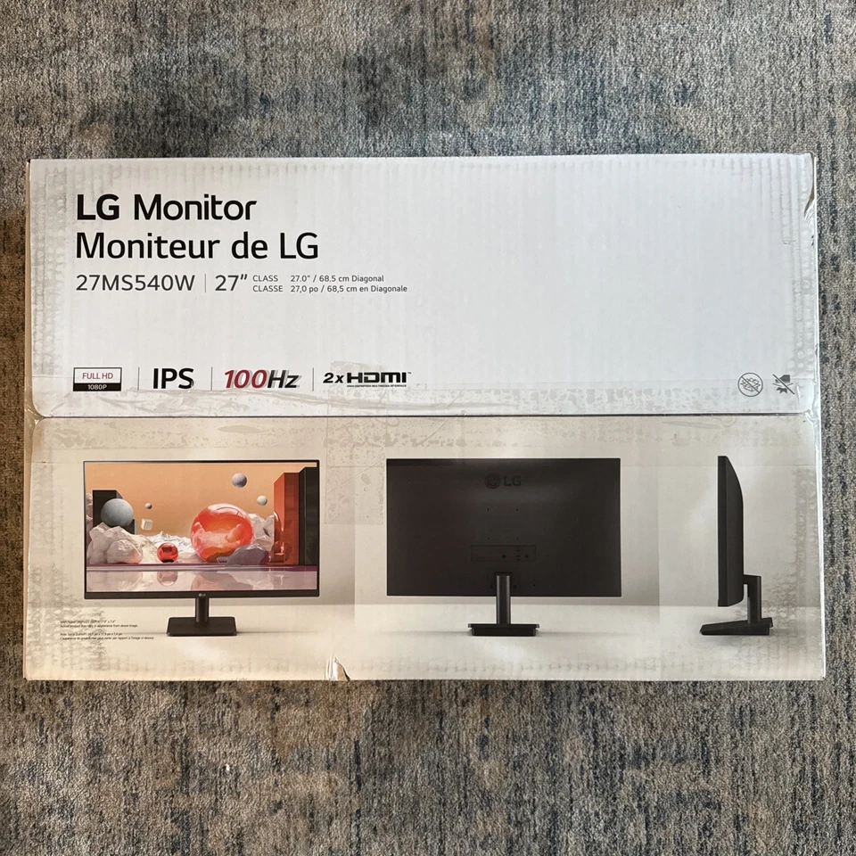 LG  27MS540W-B 27" IPS 1080p FHD 100Hz Computer Monitor OPEN BOX - Image 1 of 1