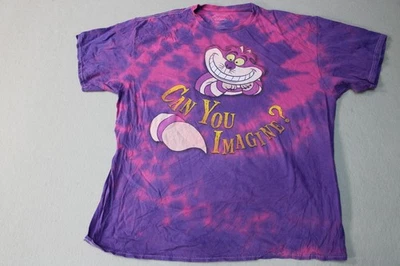 Disney Alice in Wonderland Cheshire Cat Shirt Mens 2XL Purple Pink Tie Dye Tee - Image 1 of 4