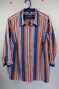 Lauren Ralph Lauren Womens Sz 3X Stripe Button Down 3/4 Sleeve Colorful Shirt - Picture 1 of 8