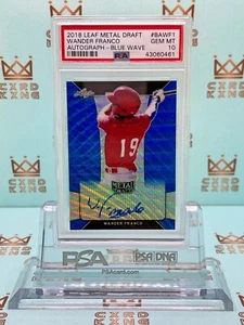 WANDER FRANCO - 2018 Leaf Metal Draft - AUTO Blue Wave #BAWF1 6/20 PSA 10 POP 3 - Picture 1 of 2