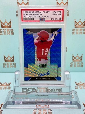 WANDER FRANCO - 2018 Leaf Metal Draft - AUTO Blue Wave #BAWF1 6/20 PSA 10 POP 3 - Image 1 of 2