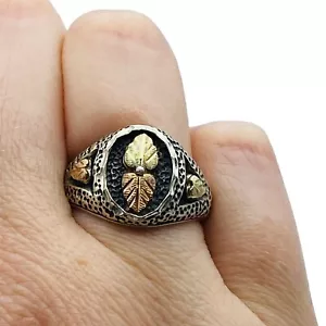 Wheeler Manufacturing Black Hills Gold Sterling 12k Ring Size 7.75 Large - Picture 1 of 8