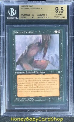 MTG Ice Age 1995 Infernal Denizen BGS 9.5 GEM MINT Silver Age Iconic Staple - Image 1 of 4