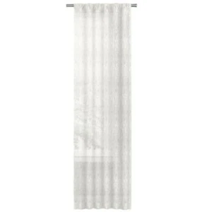 Geo Clip White Geo Pattern 54"W X 84"L Sheer Single Rod Pocket Curtain Panel - Picture 1 of 3