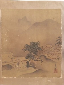 日本の画 ORIGINAL JAPANESE PAINTING Kanō Chikanobu 狩野周信 (1660-1728) Sansui 山水 @pb074 - Picture 1 of 10