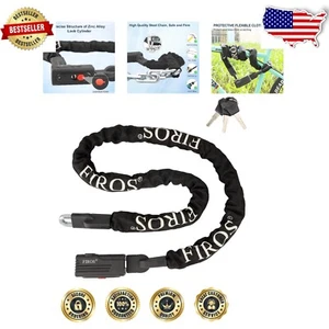8mm Thick Anti-Theft Bike Chain Lock - 5FT Heavy Duty Protection for Bicycles - Picture 1 of 9