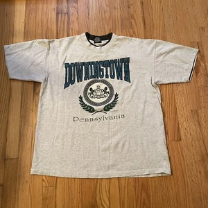Vintage 1992 DOWNINGTOWN PENNSYLVANIA PA T-Shirt XL SINGLE STITCH - GRAY - USA - Picture 1 of 6