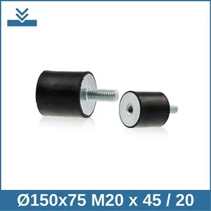 B Ø150x75 M20 x 45 / 20 NK 55° Shore tampone in gomma ammortizzatore di vibrazioni - Foto 1 di 2