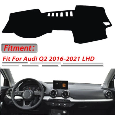 For Audi Q2 2016-2024 black Non-slip Dash Board Cover Mat Dashboard Carpet Pad Foto 1 de 4