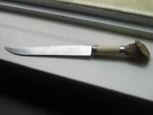 CUCHILLO DE COLECCIÓN MARCA LESCO COCINA CARNICERO TALLA BAQUELITA CUERNO GRANDE LARGO - Imagen 1 de 12