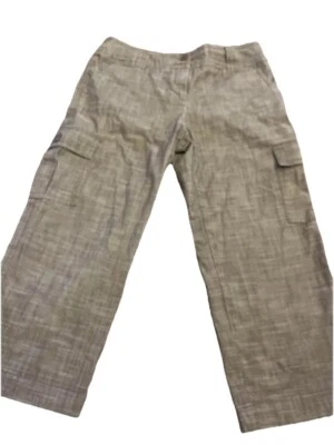 Pantalones cargo recortados marrón pierna recta AB STUDIO para mujer talla 2 Foto 1 de 4
