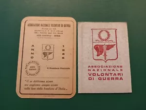 2 Tessere Associazione Volontari Di Guerra Legionario Fiumano Fiume D' Annunzio - Imagen 1 de 2