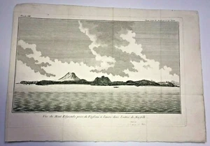ALASKA MOUNT EDGECUMBE 1789 GEORGE DIXON LARGE ANTIQUE VIEW 18TH CENTURY - Picture 1 of 2