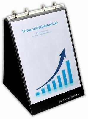 Tischflipchart Tischaufsteller Flipchart DIN A4 hoch Schwarz + 10 Hüllen !NEU! - Bild 1 von 1