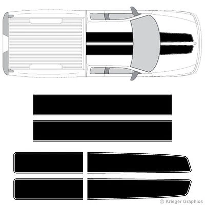 EZ Rally Racing Stripes 3M Vinyl Stripe Graphic Decals for Dodge Dakota - Image 1 of 4