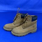 Timberland Boys Size 3M 6 Inch Premium 12709 Lace Up Ankle Wheat Work Boots