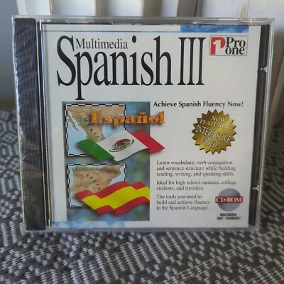 Multimedia Spanish III Achieve Spanish Fluency Now! Pro One PC CD Rom New/Sealed - Image 1 of 2
