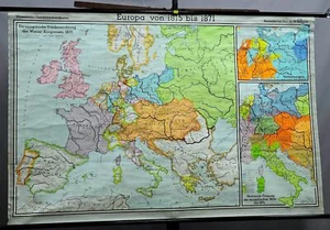 Westermann Rollbild vintage Poster Schulwandkarte Landkarte Europa 1815-1871 - Bild 1 von 1