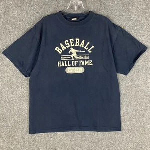 Jones & Mitchell Baseball Hall of Fame T-Shirt Large Men's 100% Cotton Blue L - Picture 1 of 8